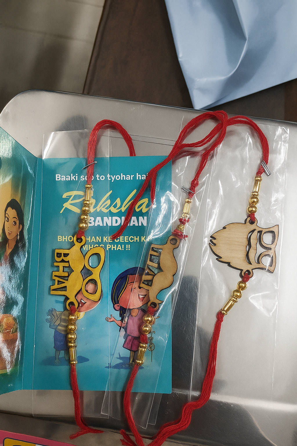 Best Bhai in the Galaxy Bottle with 3 Rakhis